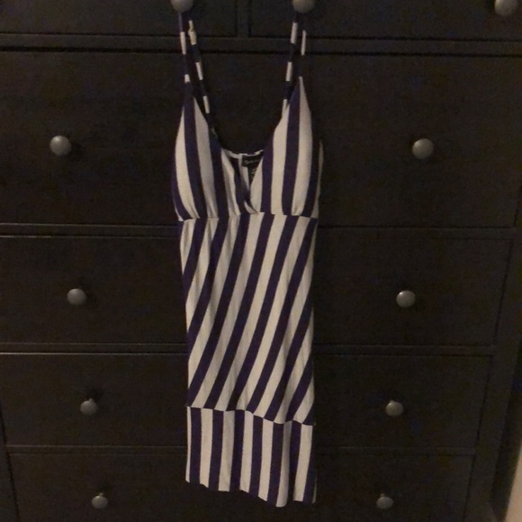 Purple and Gray Striped Dress - Picture 1 of 6